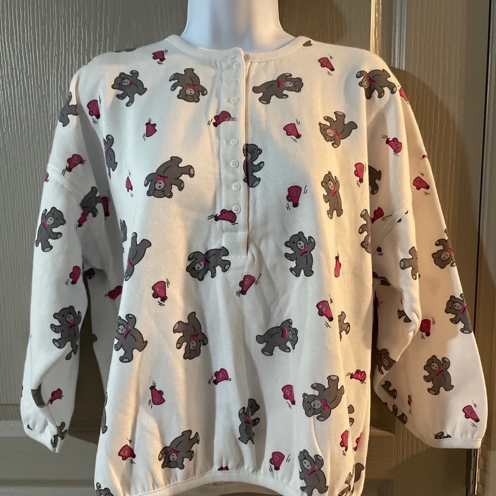 Energie Bi Currants Vintage Womens Large Bear Sweatshirt Nwt